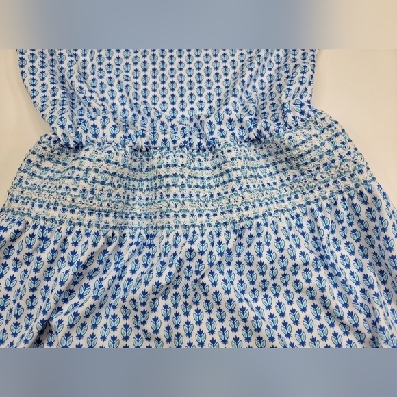 Jude Connaly Scarlett Dress Blue White A-Line Skirt Elastic Waist Sleeveless S - Picture 4 of 10